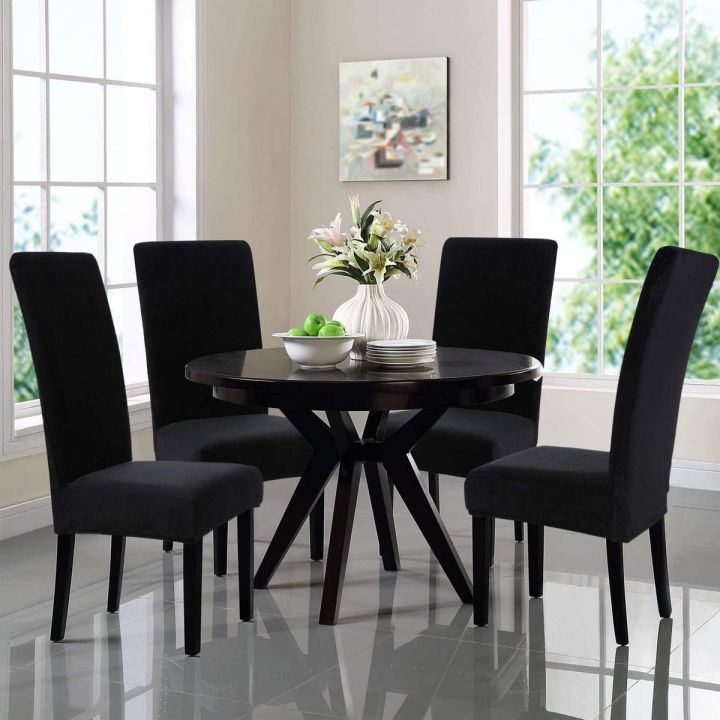 Dining Chair Covers for Without Arms Chairs- Pack of 6- Washable- Slip Resistant - Dust Proof