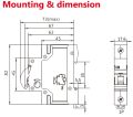 USFULL 4 Pole 63 Ampere AC Breaker with Short-circuit Protection for Electrical System. 