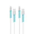 4 Pcs Pack Of Spiral Silicone Cable Protectors Charging Cable Protector Prevent Cable Break For Android, Headphones, Earphones, Pods, Mouse Flexible Cable Wire Organizer Sleeve Repair Pet Bite Cable Wire Identification Cover Type C Cord Adapter Wrap. 