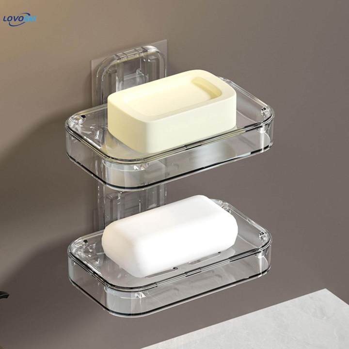 Soap Dish Holder Decorative Clear Soap Storage Rack for Bathroom Tub Counter