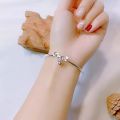 Fashion Jewelry Silver Cute Sweet Bow Bell Girl Bracelet Ladies Girl Elegant Trend Charm Bracelets For Girls Stylish Festive Birthday Friends Gift Jewelry Soomas Jewels Bracelets For Women. 