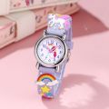 Casual Cute Kids Watch Kawaii Cartoon 3D Unicorn Pink Silicone Girl Arabic Digital Quartz Wristwatches Children Relojes Bracelet. 