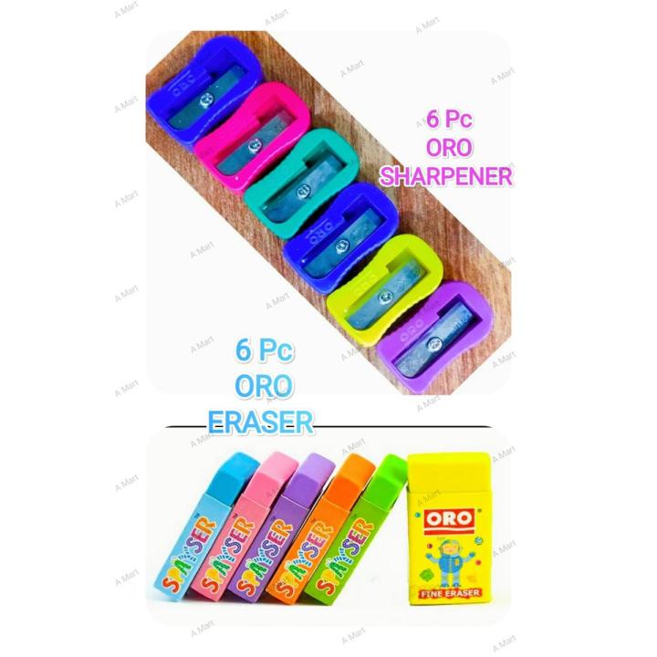 Student Set -Pack of 12 _In This Pack (6 Pc Eraser + 6 Pc Sharpener).