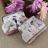 Women Flower Printed Clasp Top Purse Clutch Bag Key Coin Card Holder Wallet. 