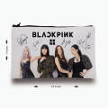 Black Pink Pencil Pouch for Girls - Digitally Printed on Fabric by Jazzi Store. 