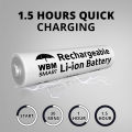 WBM Smart Rechargeable Cell, 2Pcs AA Cell Battery Built-in USB Port No Need of Any Charger – 2400mah.. 