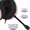 STEALTH PANTHER Over Ear Gaming Headset with Flexible Mic - Blush. 
