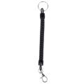 Lobster Clasp Black Spring Stretchy Coil Cord Strap Keychain Key Chain Rope. 