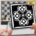 Gifts Art -  Tile Stickers Pack of 6 / 12 / 24 / 48 / 102 Pcs. 12x12 cm Black and White MultiPattern Design Wall Decorative Self Adhesive Tiles Stickers Bathroom Kitchen Sticker Wall Wallpaper Border Decoration. 