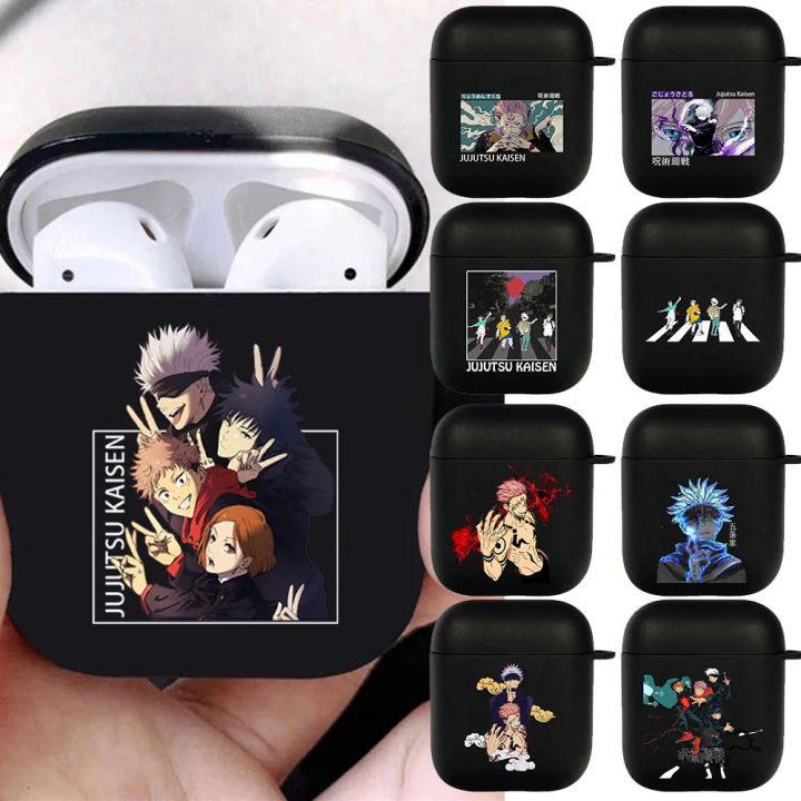 【NShisasN】Anime Jujutsu Kaisen Case for Airpods 3 2 1 Pro Silicone Bluetooth Headphone Cover Gojo Satoru Air Pod Earphone Box Black Coque