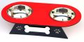 New Style Wooden Pet Bowls Stand in Red & Black Contrast for Food & Water. 