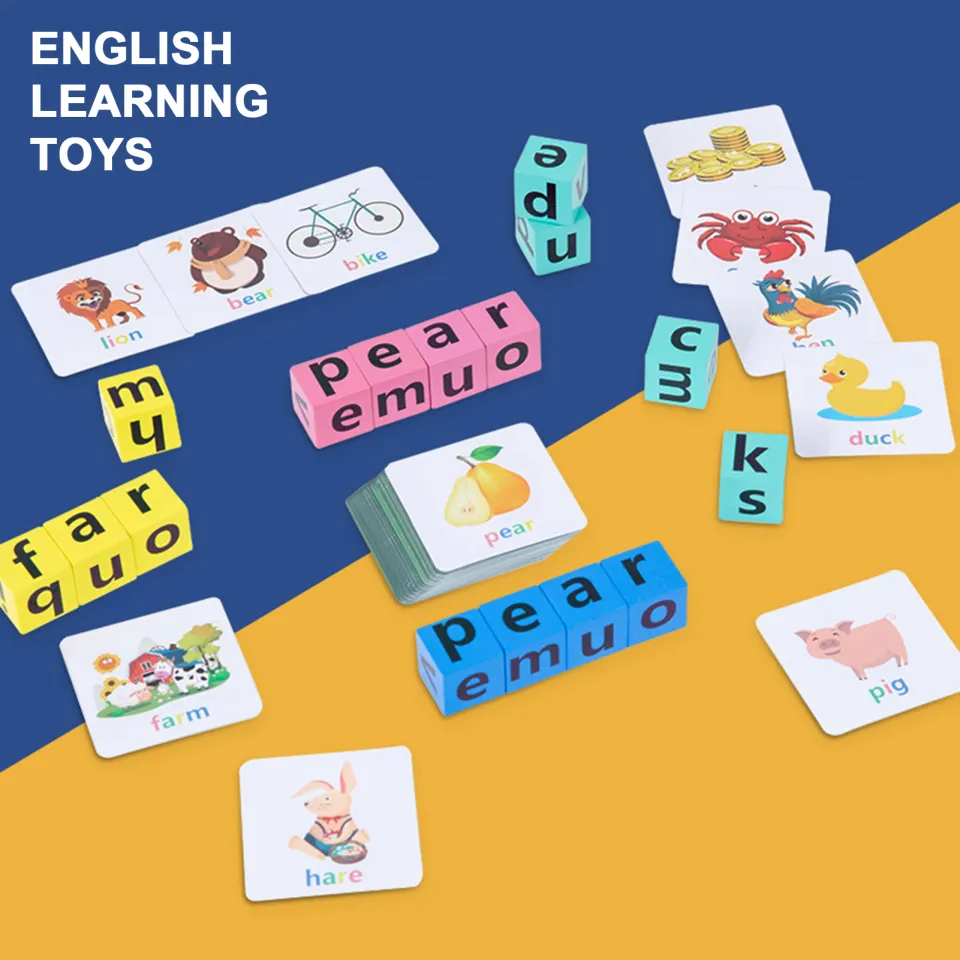 English Learning Toys Portable Early Education Word Spelling 3D Blocks Game Daraz.pk