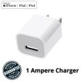 Mini USB Wall Charger - 1 AMP Adapter for I-Products/Android- EU Plug With USB Lightning Charging Cable-White. 