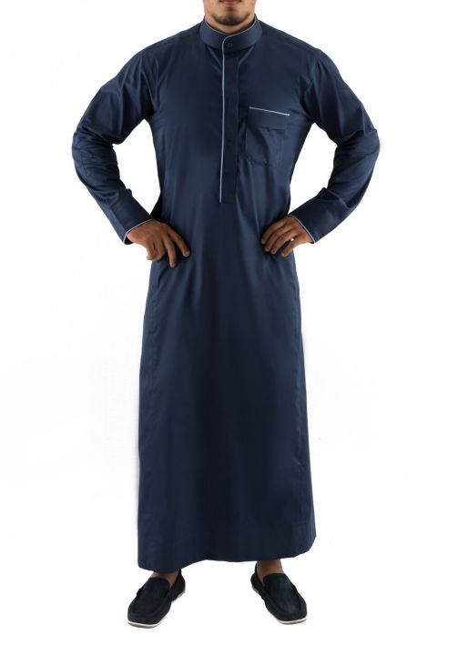 Customize Designer Navy Blue Arabic Thobe / Jubba / Qandora