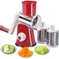 Vegetable Slicer Manual Kitchen Grater Vegetable Chopper 3 in 1 Round Mandolin Cutter Potato Spiralizer Household Gadgets NOTE random color will be delivered. 
