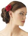 Velvet Red Rose Bloom Hair Clip. 