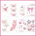 5 Sheets Colorful Butterfly Tattoo Stickers Collarbone Flower Arm Waterproof Non Reflective Disposable Temporary Tattoo. 