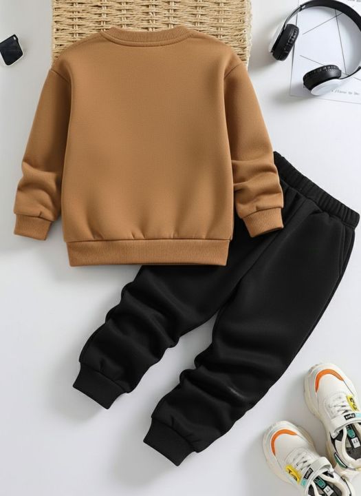 "Kids%20Winter%20Tracksuit%20-%20Cute%20Teddy%20Bear%20Printed%20Sweatshirt%20&%20Jogger%20Set%20for%20Boys%20&%20Girls%20(2-Piece)"%20-%20Image%202
