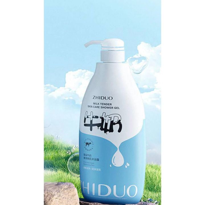 Zhiduo Milk Tender Skin Care Shower Gel , deep cleanses, smoothes hair, controls oil, and is refreshing. 500ml ZD05354