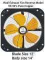 Real Exhaust Fan Reverse Action Fully Metal Body Black 1 Year Warranty Exhaust Fan 99.9% pure Copper Winding. 