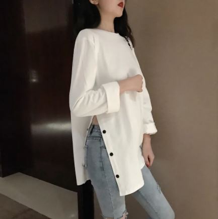 Side%20Button%20Long%20T-Shirt%20O-Neck%20for%20Women,%20Stylish%20and%20Comfortable%20-%20Image%206