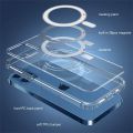New Clear Magnetic Case for iPhone 12 Pro Max with Mag-Safe Charging, Slim Fit Hard Back Soft Silicone TPU Bumper Cover, Thin Cute Shockproof Anti-Yellow Protective Case for i-Phone 12 Pro max (6.7). 
