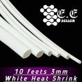 White Heat Shrink Tube 3 meters. (size choose from choise) Shrinkable Wire Wrap Cable Sleeve. 