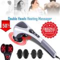 Double Heads Heating Body Massager – Electric Facial Deep Tissue Fitness Massage Stick – Neck Head Waist Leg Muscles Pain Relief Massage Hammer – Handheld Deep Tissue massage – Full body Tapping heat Massager - Body Shaping Exercise Massaging machine. 