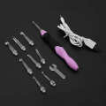 9 in 1 USB LED Light Up Weave Crochet Hooks Knitting Needles Set w/Pink Case. 