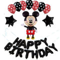 Jumbo Mickey Mouse Red & Black Birthday Theme With Jumbo Mickey &  Red Black Foil. 
