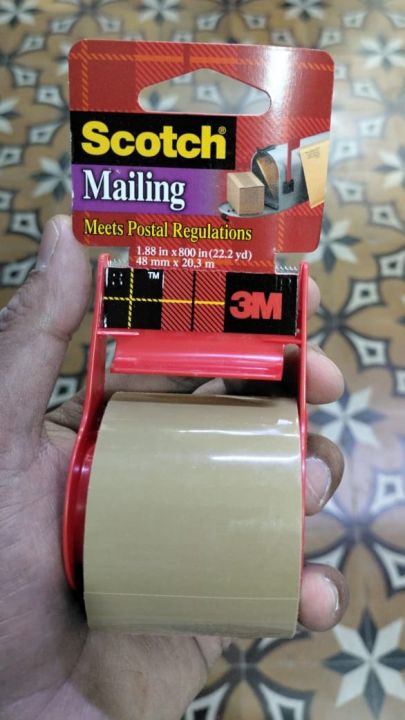 Scotch Mailing Packaging Tape with dispenser - 147, 1.88 in x 800 in (48 mm x 20.3 m)