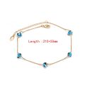 Lucky Eye Blue Turkish Evil Eye Bead Anklet Gold Silver Color Foot Chain Ankle Bracelet Adjustable for Women Girls Jewelry BE25. 