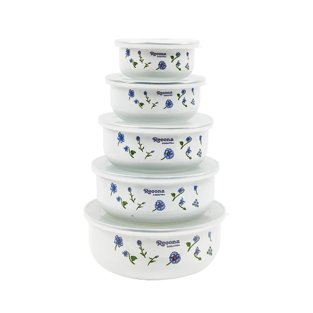Reoona Kitchen Storage Bowl Set 5 PCS - White