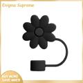 Enigma- Portable Straw Cover Silicone Flower Straw Cover Reusable No Spill Dust-proof Tumbler Straw Protector for Cup Accessories Food Grade Silicone Food-grade Straw Sleeve. 