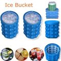 Magic Ice Maker Silicone Ice Cube Maker Genie, Ice Cube Mold Trays Silicone, Space Saving Ice Cube Maker. 