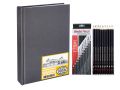 100 Pages A5 Hard Bind Sketch Book & Sketch Pencil Set. 