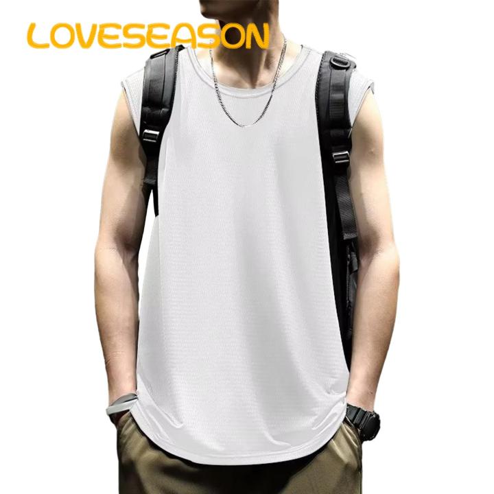 Moisture-wicking Vest Men's Summer Sleeveless O Neck Tank Top Breathable Gym Sports Vest Men Vest Top