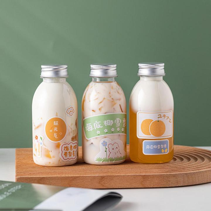 Seabed coconut cream plastic bottle empty bottle transparent high temperature resistant milk tea drink Yangzhi nectar sealed jar disposable