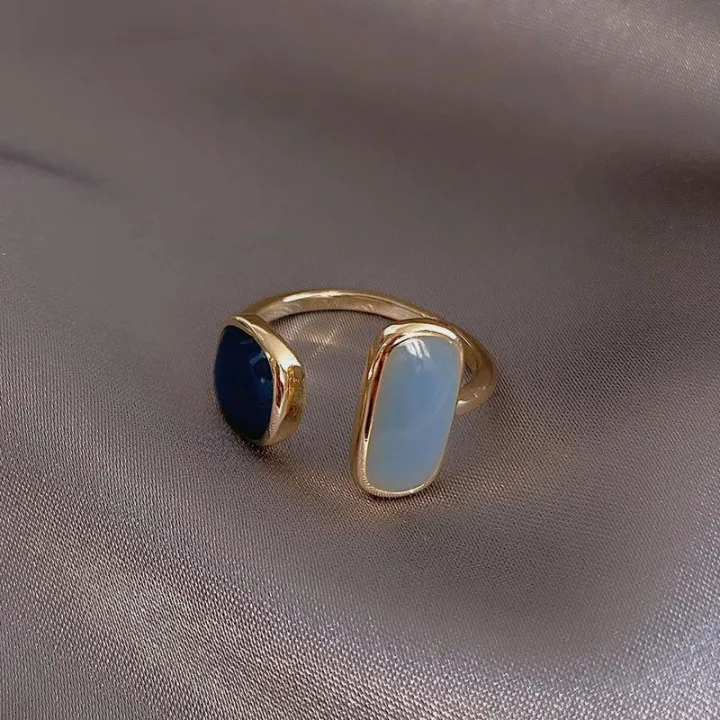 Rings%20For%20Girls%20Golden%20Blue%20Stone%20Square%20Ring%20With%20Box%20%20Fancy%20Simple%20and%20Stylish%20Adjustable%20Best%20Gift%20for%20Girls%20-%20Image%203