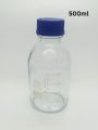 Reagent bottle Pyrex 500ml (media bottle), Sealed bottle, Glass Laboratory Sample Bottle, Difference various sizes Available, High Temperature Resistance Lab Transparent Blue cap Screw Bottle, Microbiology bottle, Tissue culture bottle. 