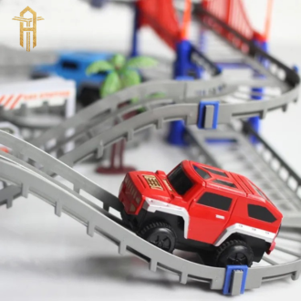 Railway Racing Track Play DIY Multi-layered Assembling City Racing Rail Car Children Vehicle Slide Train educate Gift