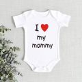 I Love My Daddy Mommy Newborn Boys Girls Romper Infant Black Cotton Toddler Baby Short Sleeve Jumpsuit Clothes Twin Baby Clothes. 