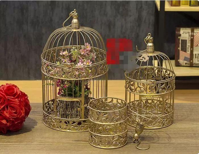 Pack of 3 Metal Bird Cage Wedding Decoration Nordic Decor Craft Simple Creative Wedding Figurines Photography Projects Bird Cage
