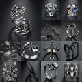 Gothic Retro Silver Snake Skeleton Dragon Rings Women Men Fashion Jewelry Punk Rock Gifts Creative Design Wedding Party Ring. 