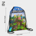 Minecraft Drawstring Bag - Bag for Boys & Girls  with Strong Black Strings - High-Quality Digital Printed on cloth by Zezo. 