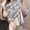 Dior Grey Color Silk Scarf For Women - Hijab For Girls - Shawl For Women. 