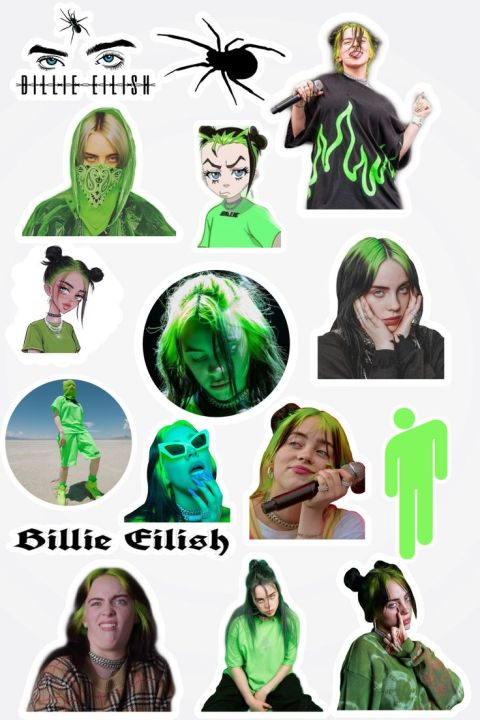 A5%20uncut%20Billi%20Eilish%20Stickers,%20Singer%20,%20Bad%20Guy%20green%20American%20-%20Image%206