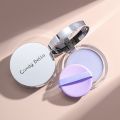 【2024】 Matte Setting Powder Lasting Oil-control Purple Glitter Pressed Powder Brightening Face Powder Jelly Compact Foundation Makeup. 