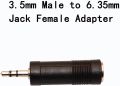 Jack Plug Adapter 3.5 mm Headphone Jack to Jack 6.35 mm Connector Female AUX Cable Converter Coupling Compatible with îPhòné, MP3, Laptop, Sámsùng Gáláxy S8, Hùáwei, OnePlus (Pack of 3). 