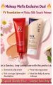 FV Foundation + Flicka Silk Touch Primer | Flawless Makeup Base Combo | Lightweight Full Coverage Foundation & Hydrating Pore‑Blurring Primer | Long‑Lasting Smooth Finish | Suitable for All Skin Types | Cruelty‑Free Beauty Set. 